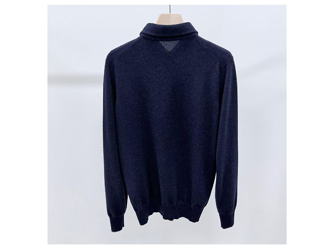 Brunello Cucinelli Kaschmir-Strickpolo Navy Blau - Ansicht 4