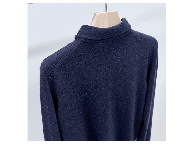 Brunello Cucinelli Kaschmir-Strickpolo Navy Blau - Ansicht 5