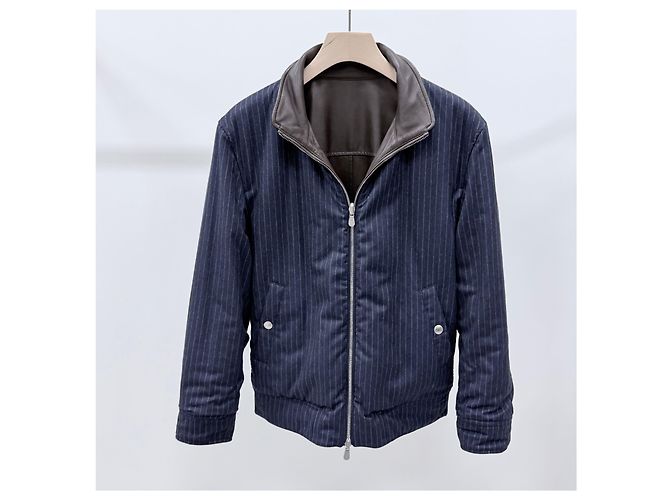 Brunello Cucinelli Wendbare Lederjacke Braun - Ansicht 3