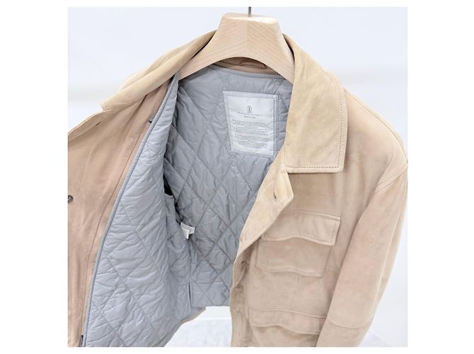 Brunello Cucinelli Giacca Mustang in camoscio beige Marrone - vista 6