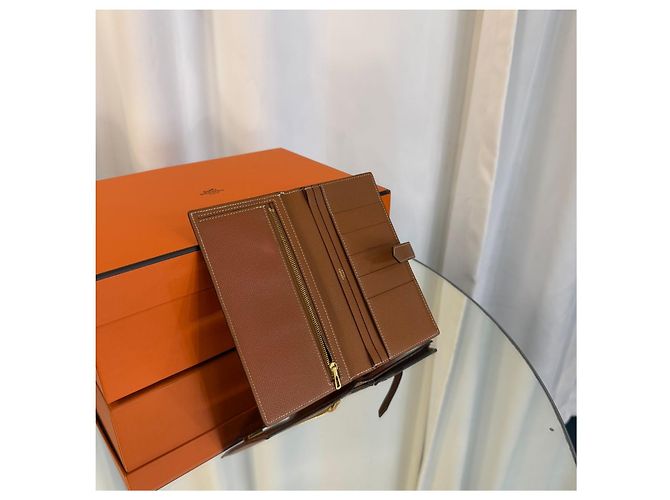 Hermès Bearn Long Wallet Gold Stamp Golden - view 4