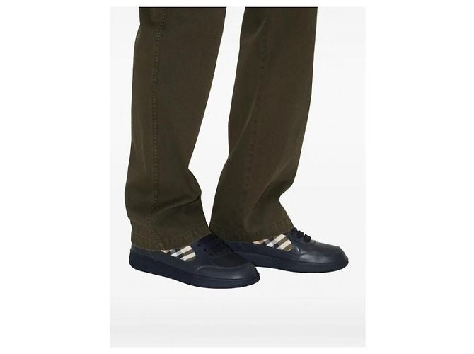 Burberry Sneaker Terrace in pelle e quadretti Blu - vista 6