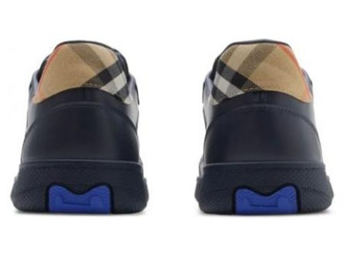 Burberry Sneaker Terrace in pelle e quadretti Blu - vista 8