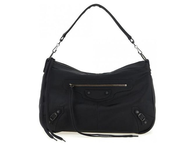 Balenciaga Decorazione City Moto Medium in Ottone Nero - vista 4