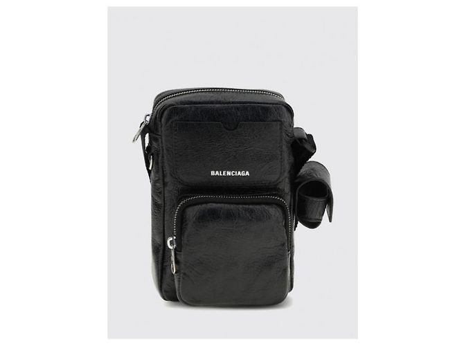 Balenciaga Borsa a tracolla verticale Supervision Nero - vista 4