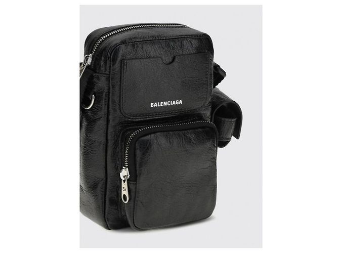 Balenciaga Borsa a tracolla verticale Supervision Nero - vista 6