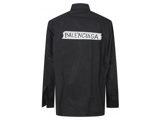 Balenciaga Camicia Masking Tape Nero - vista 6