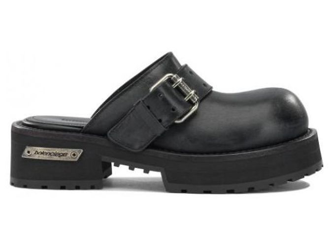 Mule Balenciaga Venom in pelle nera Nero - vista 4