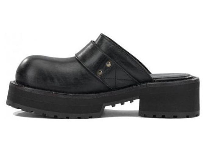 Mule Balenciaga Venom in pelle nera Nero - vista 6