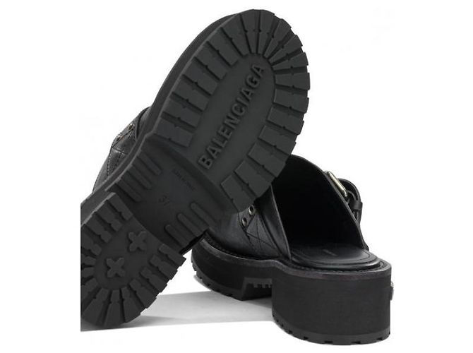 Mule Balenciaga Venom in pelle nera Nero - vista 8