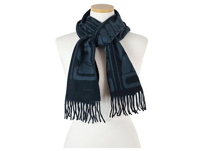 Hermès Clic, C'est Noue Scarf Marine Blue - vista 11