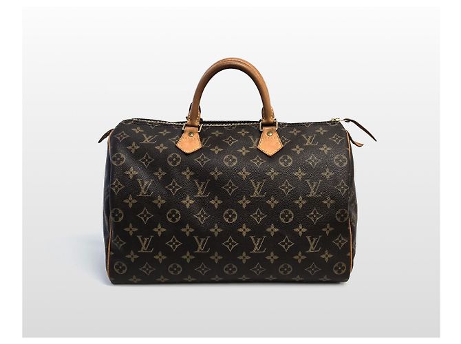 Louis Vuitton Borsa Tote Speedy in tela Monogram marrone - vista 11
