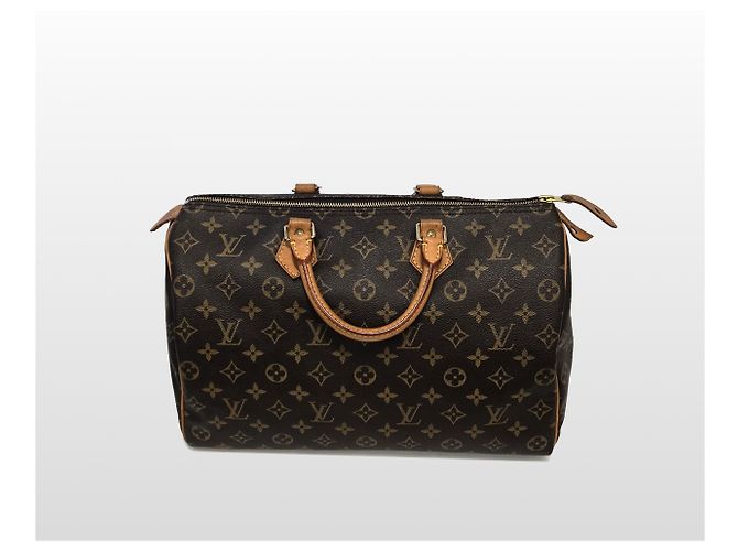 Louis Vuitton Borsa Tote Speedy in tela Monogram marrone - vista 12