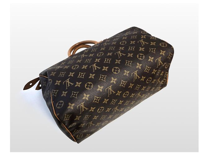 Louis Vuitton Borsa Tote Speedy in tela Monogram marrone - vista 4