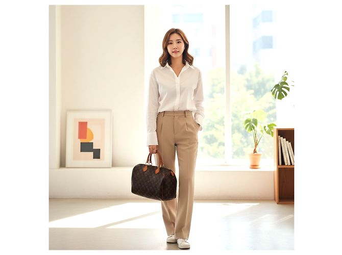 Louis Vuitton Borsa Tote Speedy in tela Monogram marrone - vista 6