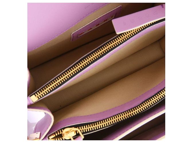 Marni Borsa Trunk Medium in Saffiano Porpora - vista 13
