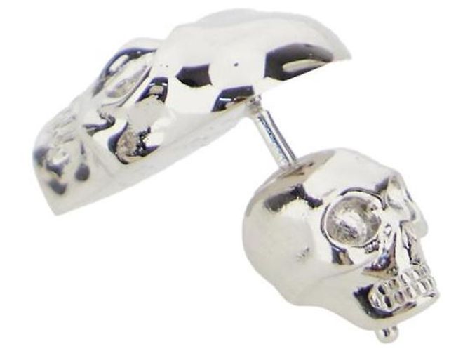 Boucles d'oreilles puces Skull Alexander McQueen Argent Argenté - vue 5