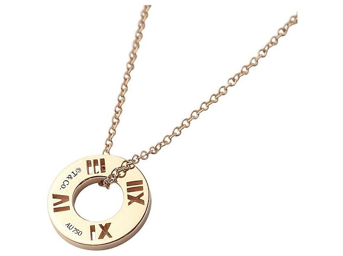 Tiffany & Co Collana con pendente Atlas in oro rosa e diamanti - vista 5