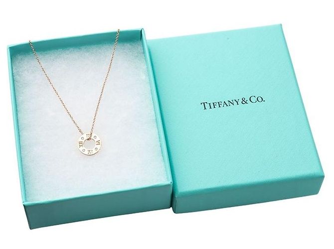 Tiffany & Co Collana con pendente Atlas in oro rosa e diamanti - vista 7