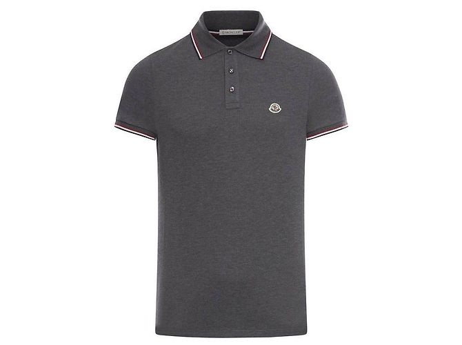 Moncler Piqué-Poloshirt aus Baumwolle mit farbigen Akzenten Braun - Ansicht 4