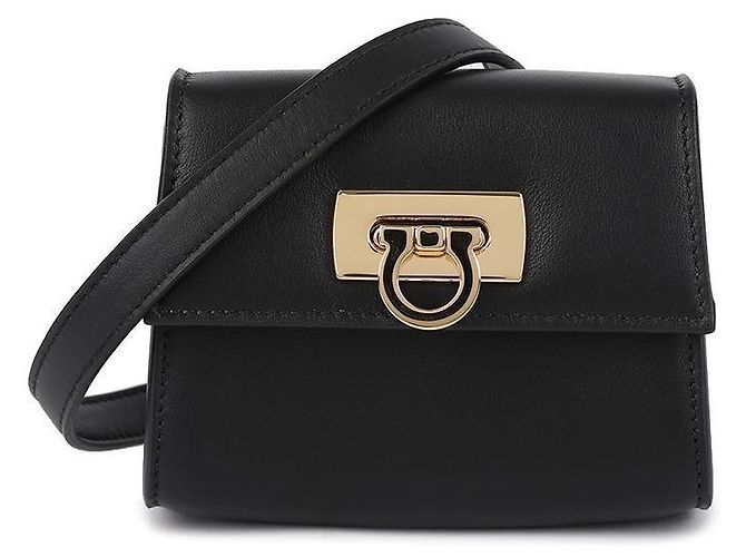 Salvatore Ferragamo Logo Mini Schultertasche NERO Schwarz - Ansicht 3