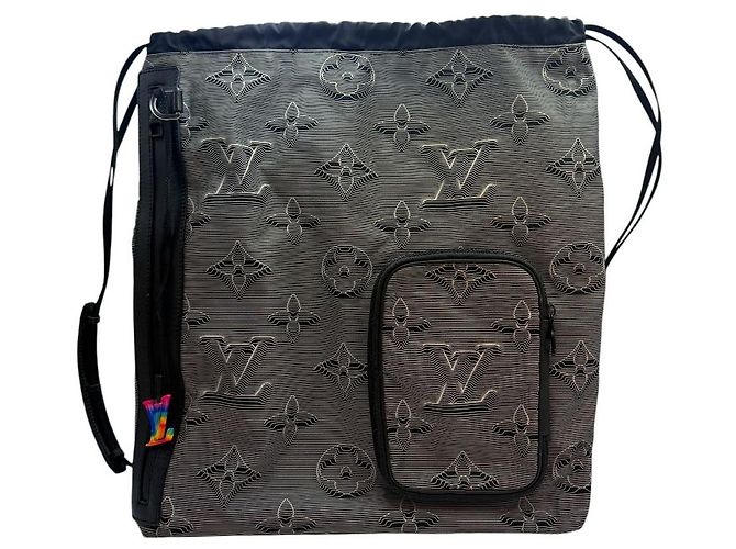 Louis Vuitton Drawstring Backpack Black Nylon - view 3