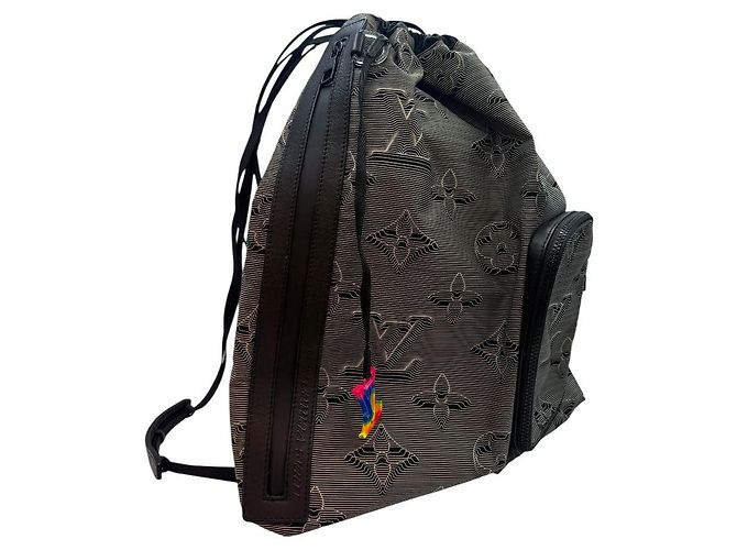 Louis Vuitton Drawstring Backpack Black Nylon - view 4
