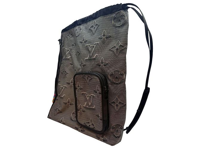 Louis Vuitton Drawstring Backpack Black Nylon - view 5