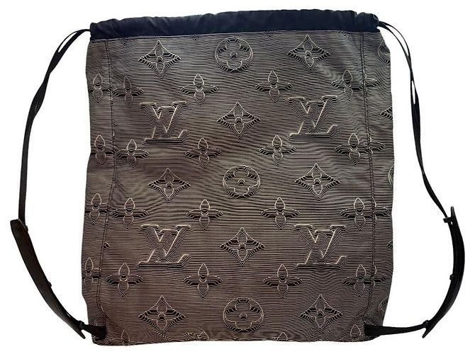 Louis Vuitton Drawstring Backpack Black Nylon - view 6