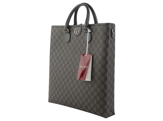 Gucci Gray GG Supreme Canvas Ophidia Medium Document Tote Bag - view 2