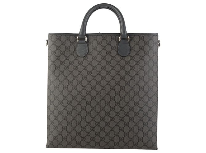 Gucci Gray GG Supreme Canvas Ophidia Medium Document Tote Bag - view 3