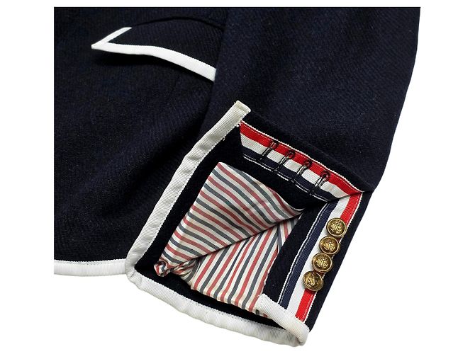 Thom Browne Blazer Jacke Navy Wolle Blau - Ansicht 3