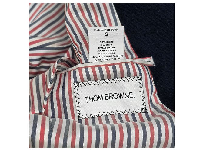 Thom Browne Blazer Jacke Navy Wolle Blau - Ansicht 7