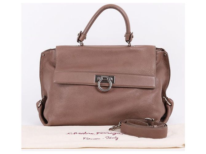 Salvatore Ferragamo Borsa a spalla Sofia Brown Medium Marrone - vista 11