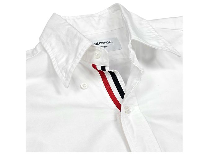 Thom Browne Camicia Oxford a righe nascoste Bianco - vista 3