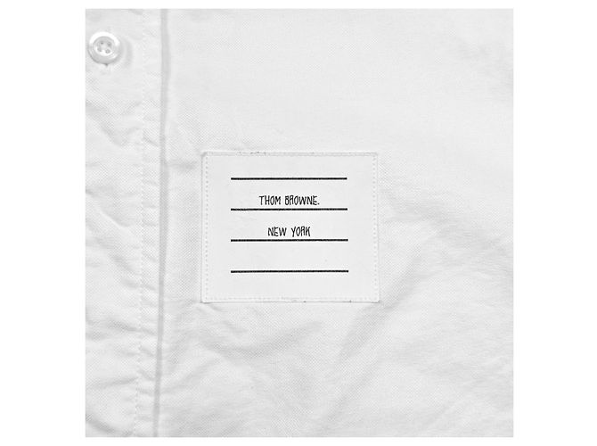 Thom Browne Camicia Oxford a righe nascoste Bianco - vista 4