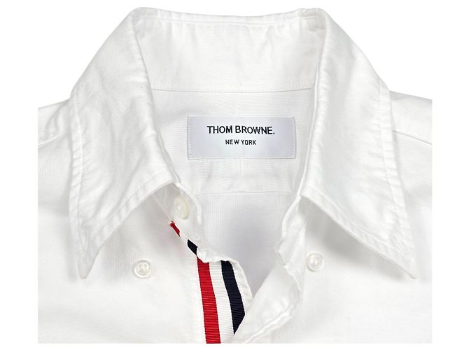 Thom Browne Camicia Oxford a righe nascoste Bianco - vista 5