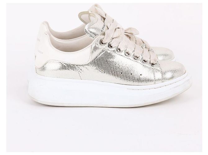 Alexander Mcqueen Sneakers Oversole Metallic Bianco - vista 6