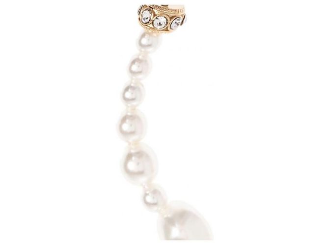 Alexander Mcqueen Bracciale dell'amicizia con perle e teschio D'oro - vista 8