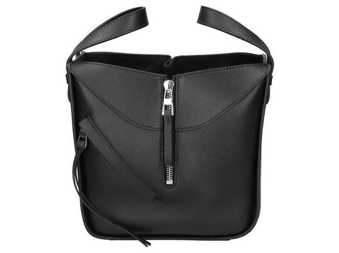 Loewe Borsa Compact Hammock in vitello classico Nero - vista 7