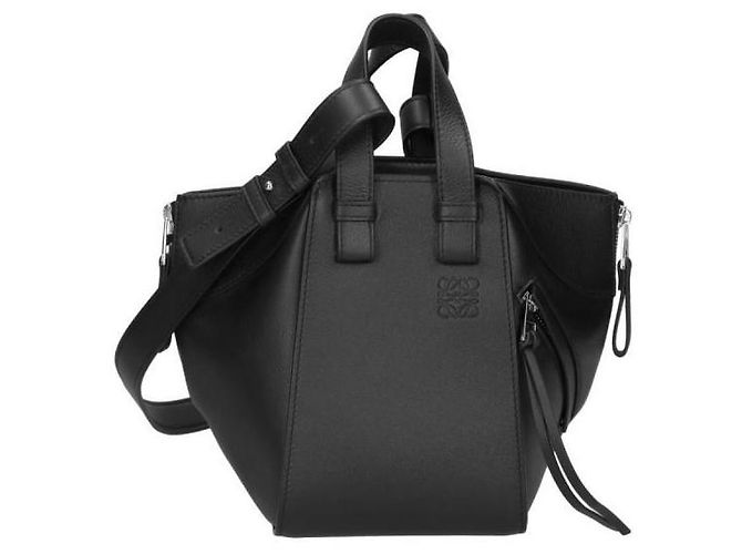 Loewe Borsa Compact Hammock in vitello classico Nero - vista 8
