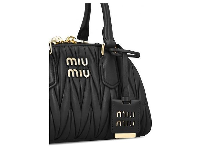 Miu Miu Borsa Tote Arcadi Matelasse Nero - vista 5