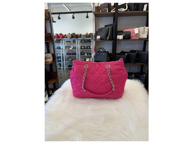 Prada Borsa a tracolla matelassé Pocono con catena Rosa - vista 6