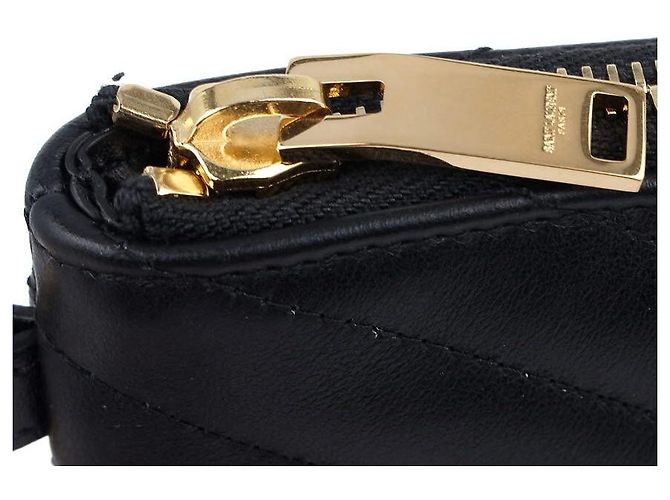 Saint Laurent Portadocumenti Monogram in Matelassé da donna Nero - vista 7