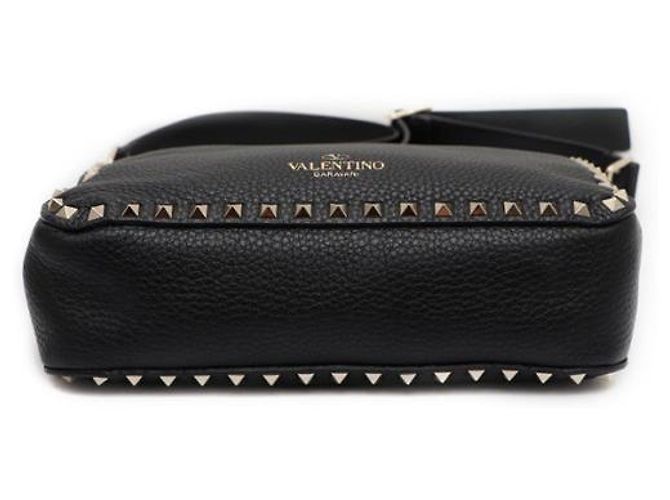 Valentino Borsa Hobo Crossbody Rockstud in pelle Medium Garavani Nero - vista 12