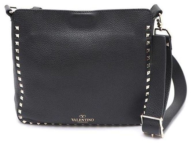 Valentino Borsa Hobo Crossbody Rockstud in pelle Medium Garavani Nero - vista 2