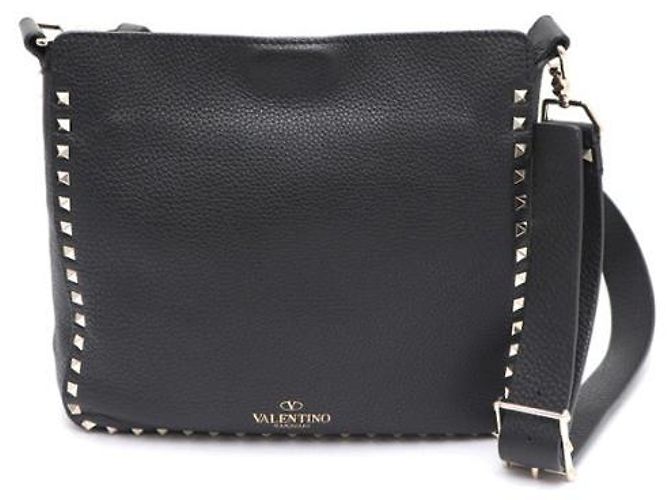 Valentino Borsa Hobo Crossbody Rockstud in pelle Medium Garavani Nero - vista 9