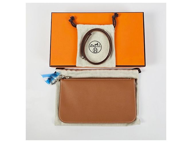 Hermès Pouch Chantal To Go Evercolor Palladium Hardware Gold D'oro - vista 18