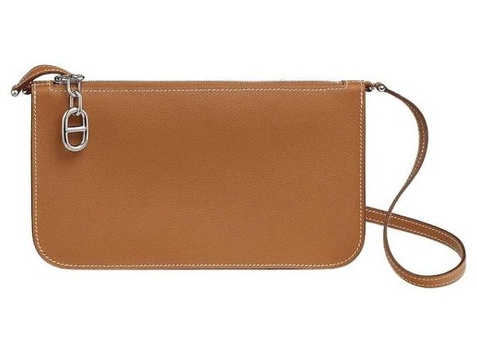 Hermès Pouch Chantal To Go Evercolor Palladium Hardware Gold D'oro - vista 2
