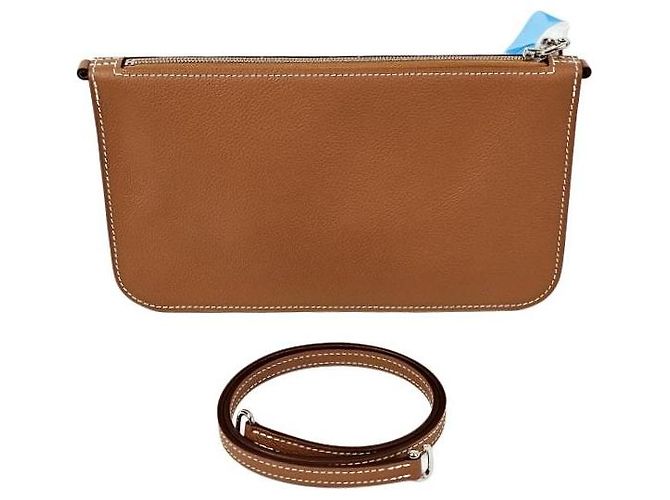 Hermès Pouch Chantal To Go Evercolor Palladium Hardware Gold D'oro - vista 7